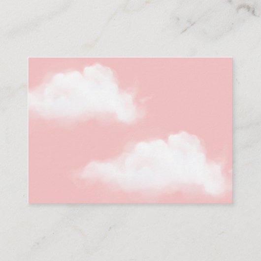 Carte D'accompagnement Cloud 9 Fille Baby shower rose Déchets Raffle (Dos)