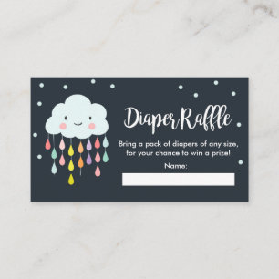 Carte D'accompagnement Cloud Diaper Raffle Card Pluie goutte Baby shower