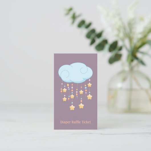 Carte D'accompagnement Cloud Mobile Baby shower Déchets Ticket (Debout devant)