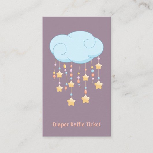 Carte D'accompagnement Cloud Mobile Baby shower Déchets Ticket (Devant)