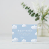 Carte D'accompagnement Cloud Neuf Baby shower Bleu Déchets Raffle (Debout devant)