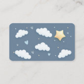 Carte D'accompagnement Cloud Thème Baby shower bleu Demande de réservatio (Dos)