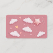 Carte D'accompagnement Cloud Thème Baby shower Pink Diaper Raffle (Dos)