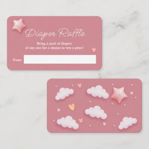 Carte D'accompagnement Cloud Thème Baby shower Pink Diaper Raffle