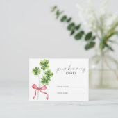 Carte D'accompagnement Clover Bow Combien de baisers jeu de mariage (Debout devant)