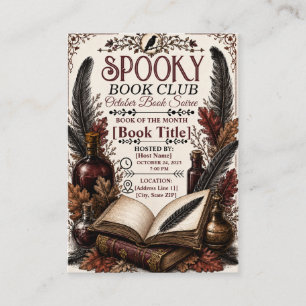 Carte D'accompagnement Club de lecture gothique vintage et effrayant pour