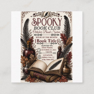 Carte D'accompagnement Club de lecture gothique vintage Halloween épouvan