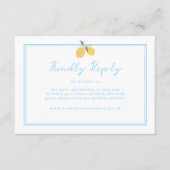 Carte D'accompagnement Coastal Blue Lemon Amalfi QR Code RSVP  (Devant)