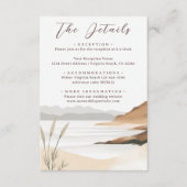 Carte D'accompagnement Coastal Chic Beach Aquarelle Détails du Mariage (Devant)