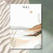 Carte D'accompagnement Coastal Chic Beach Aquarelle Détails du Mariage