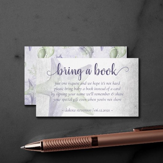 Carte D'accompagnement Coastal Chic | Purple Green Starfish Apportez un l