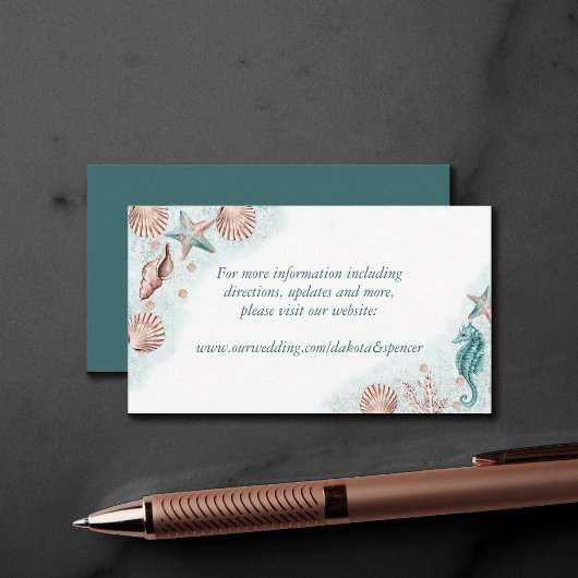 Carte D'accompagnement Coastal Chic | Site Turquoise et Mariage Coral Ree