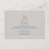 Carte D'accompagnement Coastal Nautical Boat Formal Wedding Reception (Devant)