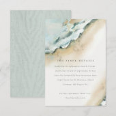 Carte D'accompagnement Coastal Sea Waves Sand Beach Détails de mariage (Devant / Derrière)