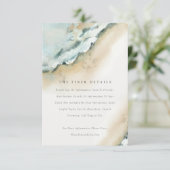 Carte D'accompagnement Coastal Sea Waves Sand Beach Détails de mariage (Debout devant)