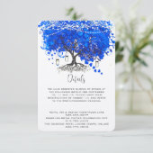 Carte D'accompagnement Cobalt Blue Heart Leaf Tree Mariage (Debout devant)