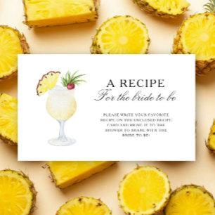 Carte D'accompagnement Cocktail Ananas - Recette pour la future mariée