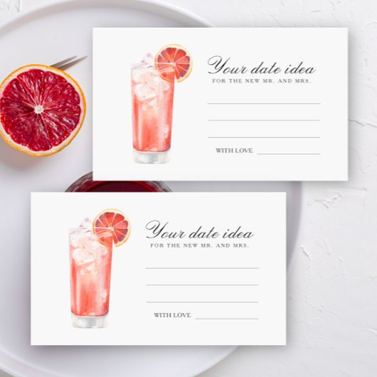 Carte D'accompagnement Cocktail Bridal Shower - Date night ideas
