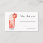 Carte D'accompagnement Cocktail Bridal Shower - Date night ideas (Devant)