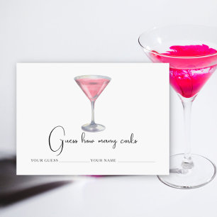 Carte D'accompagnement Cocktail - Combien de bouchons jeu de mariage