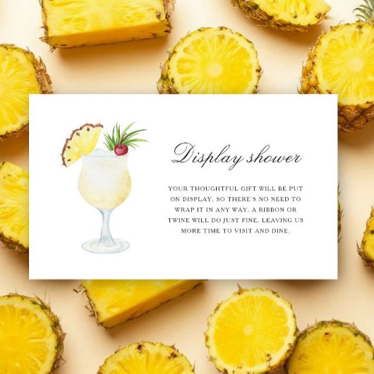 Carte D'accompagnement Cocktail Pineapple - Display shower 