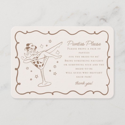 Carte D'accompagnement Cocktails beiges et culottes pour filles S'il vous (Devant)