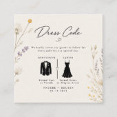 Carte D'accompagnement Code de robe de mariage élégante aux fleurs sauvag (Devant)