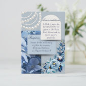 Carte D'accompagnement Code de robe de mariage Hydrangea Bleu Poussiéreux (Debout devant)