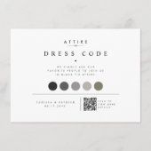 Carte D'accompagnement Code de robe de mariage QR élégant (Devant)
