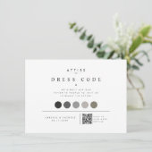 Carte D'accompagnement Code de robe de mariage QR élégant (Debout devant)