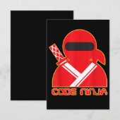 Carte D'accompagnement Code Ninja Computer Coding Engineer Funny Lovers (Devant / Derrière)