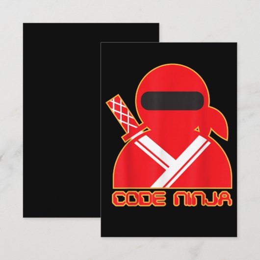 Carte D'accompagnement Code Ninja Computer Coding Engineer Funny Lovers (Devant / Derrière)