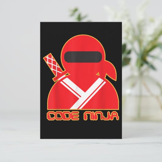 Carte D'accompagnement Code Ninja Computer Coding Engineer Funny Lovers (Debout devant)