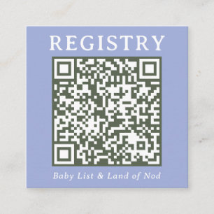 Carte D'accompagnement Code QR achetable pour un registre simple bleu et 