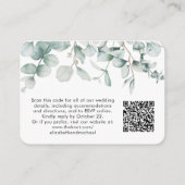 Carte D'accompagnement Code QR aquarelle d'eucalyptus pour site web de ma (Dos)