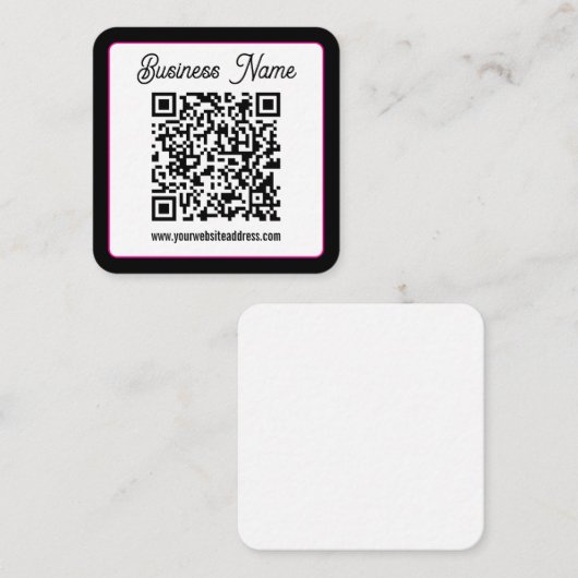 Carte D'accompagnement Code QR avec écriture cursive script (Devant / Derrière)