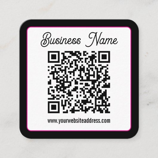 Carte D'accompagnement Code QR avec écriture cursive script (Devant)