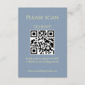 Carte D'accompagnement Code QR bleu Fleur sauvage simple et Mariage RSVP (Devant)