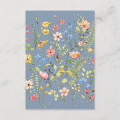 Carte D'accompagnement Code QR bleu Fleur sauvage simple et Mariage RSVP (Dos)