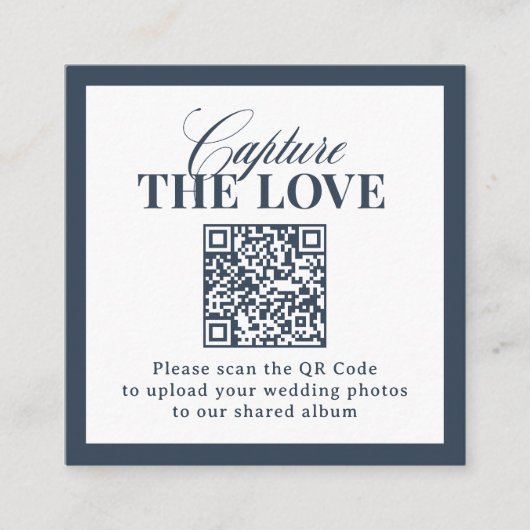 Carte D'accompagnement Code QR Bleu Marine Classique de Mariage Capturer  (Devant)