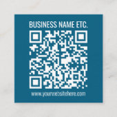 Carte D'accompagnement Code QR bleu océan modifiable (Devant)