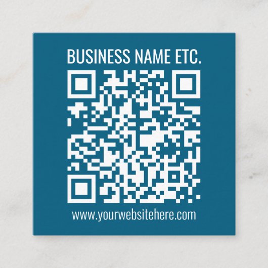 Carte D'accompagnement Code QR bleu océan modifiable (Devant)