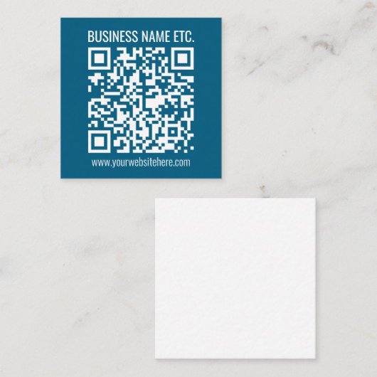 Carte D'accompagnement Code QR bleu océan modifiable (Devant / Derrière)