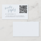 Carte D'accompagnement Code QR bleu poussiéreux site web de mariage répon (Devant / Derrière)