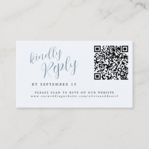 Carte D'accompagnement Code QR bleu poussiéreux site web de mariage répon