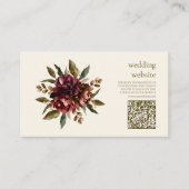Carte D'accompagnement Code Qr Boho Automne Fleur sauvage Mariage botaniq (Devant)