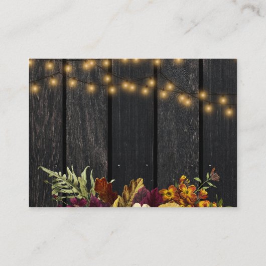 Carte D'accompagnement Code QR Boîtier de mariage à fleurs à automne rust (Dos)