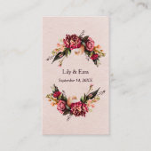 Carte D'accompagnement Code QR Bourgogne et Blush RSVP (Devant)