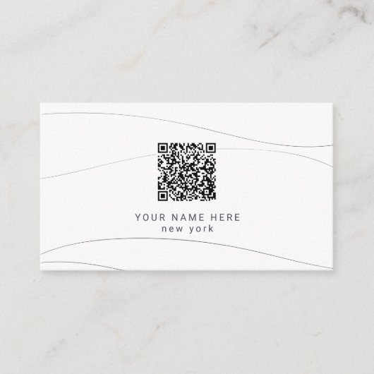 Carte D'accompagnement Code Qr Budget Moderne Vagues Abstraites (Devant)