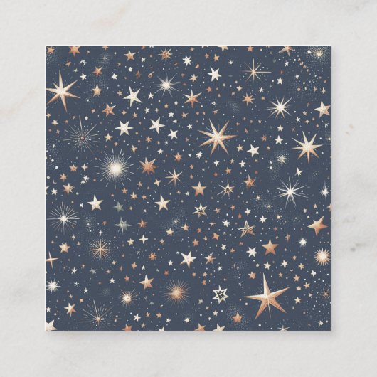 Carte D'accompagnement Code QR céleste bleu et or (Dos)